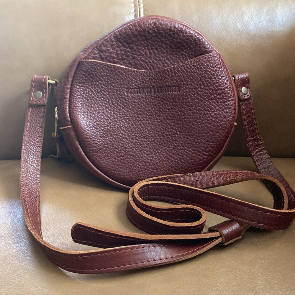 Portland Leather Mini Circle Crossbody Bag
